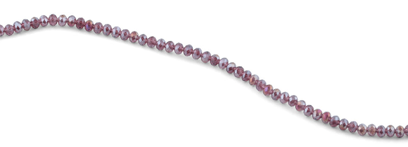 4mm Purple Faceted Rondelle Crystal Beads