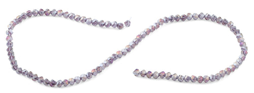 4mm Purple Twist Round Faceted Crystal Beads