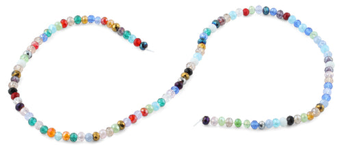 4mm Rainbow Faceted Rondelle Crystal Beads
