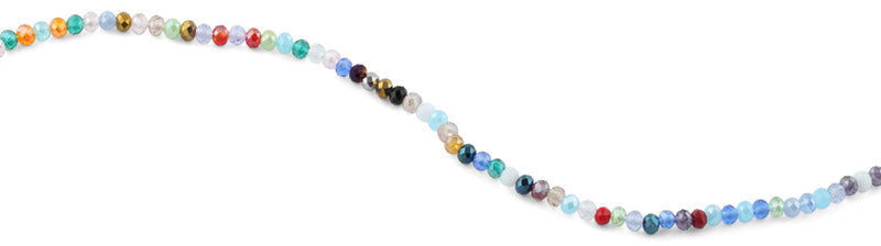 4mm Rainbow Faceted Rondelle Crystal Beads