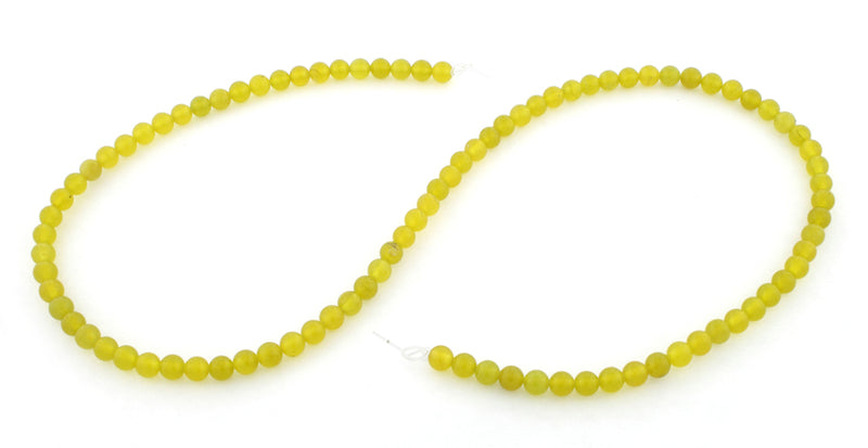 4mm Round Olive Jade-Korea Gem Stone Beads