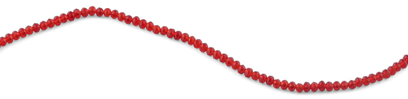 4mm Scarlet Faceted Rondelle Glass Beads