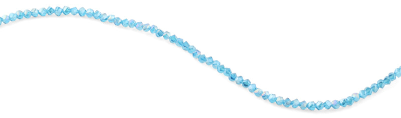 4mm Teal Twist Round Faceted Crystal Beads