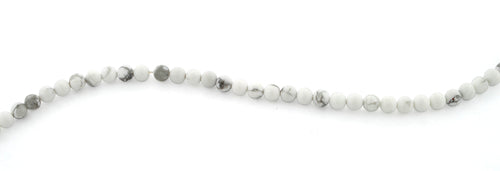 4mm White Howlite Gem Stone Beads