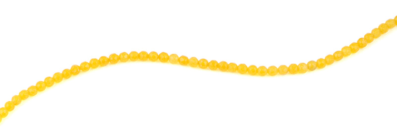 4mm Yellow Agate Faceted Gem Stone Beads