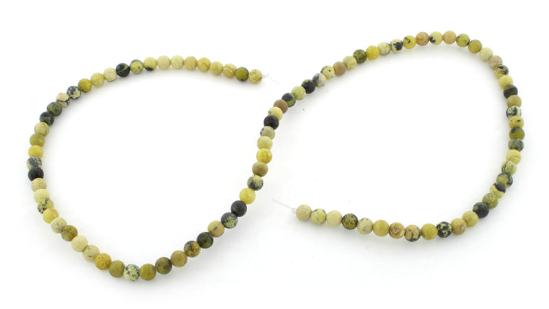 4mm Yellow Turquoise Gem Stone Beads