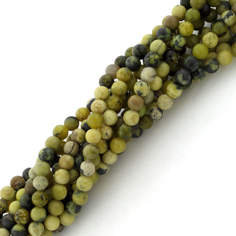 4mm Yellow Turquoise Gem Stone Beads