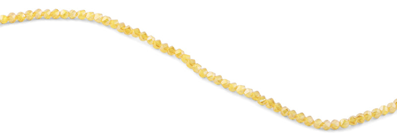 4mm Yellow Twist Round Faceted Crystal Beads