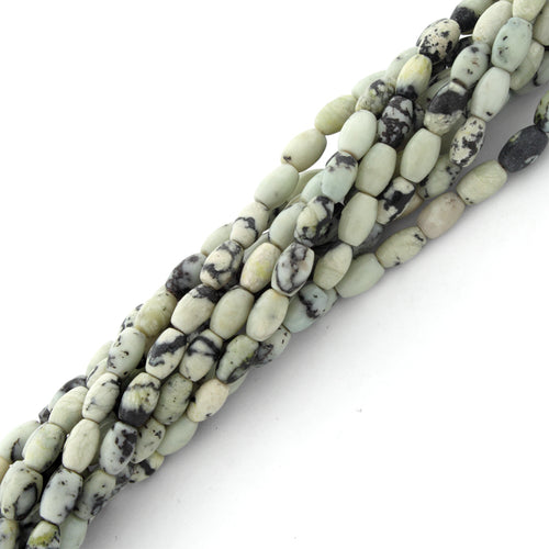 4x6mm White Turquoise Jasper Plain Melon Gem Stone Beads