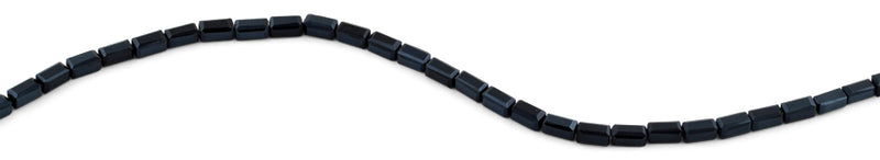 4x8mm Black Rectangle Faceted Crystal Beads