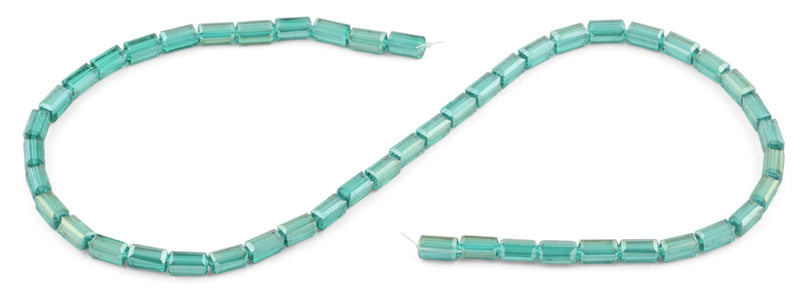 4x8mm Emerald Rectangle Faceted Crystal Beads