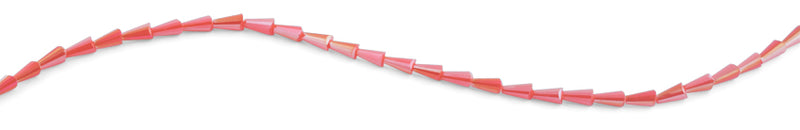 4x8mm Pink Cone Faceted Crystal Beads