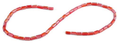 4x8mm Red Rectangle Faceted Crystal Beads