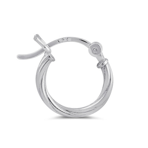 Sterling Silver 2.0MM x 10MM Rope Hoop Earrings