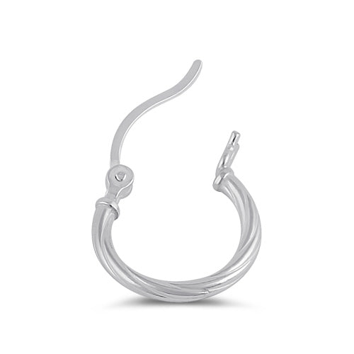 Sterling Silver 2.0MM x 15MM Rope Hoop Earrings