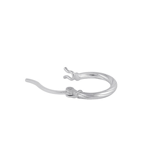 Sterling Silver 2.0MM x 10MM Rope Hoop Earrings
