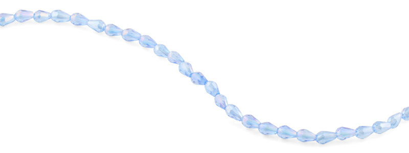 5x7mm Blue Drop Faceted Crystal Beads