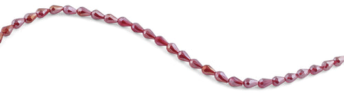 5x7mm Clear Red Drop Faceted Crystal Beads