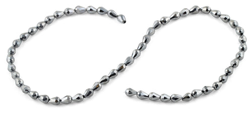 5x7mm Grey Drop Faceted Crystal Beads