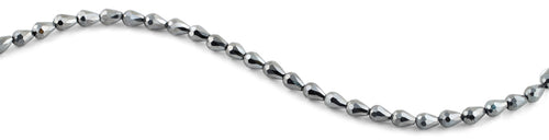 5x7mm Grey Drop Faceted Crystal Beads