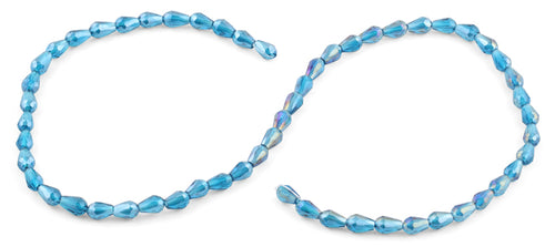 5x7mm Teal Drop Faceted Crystal Beads