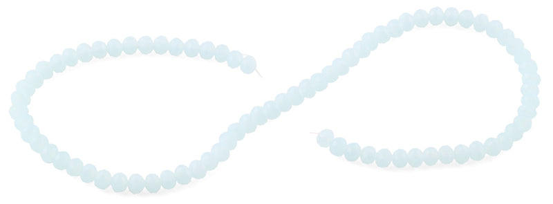 6-8mm Blue Frost Faceted Rondelle Glass Beads