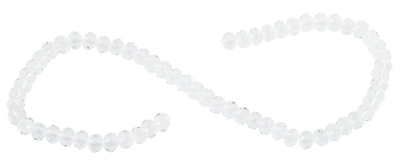 6-8mm Clear Faceted Rondelle Crystal Beads