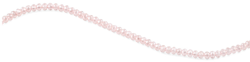 6-8mm Clear Rose Faceted Rondelle Glass Beads