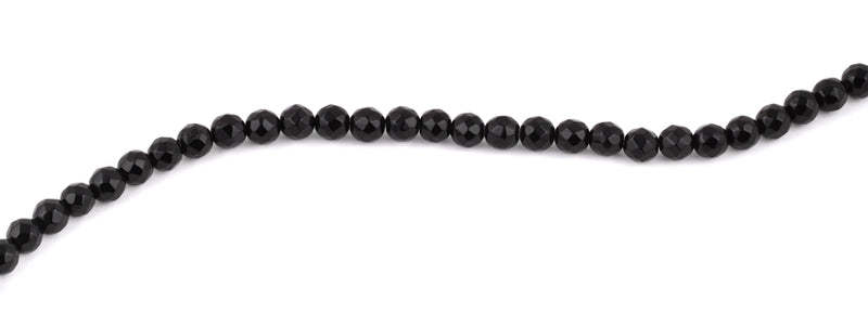 6mm Black Agate Faceted Gem Stone Beads