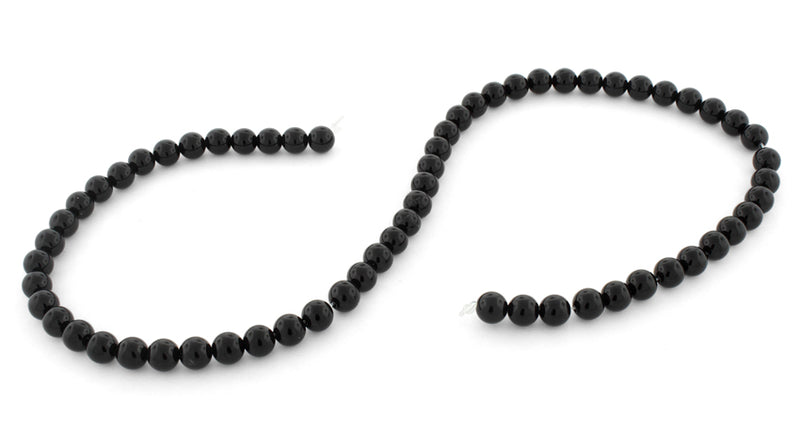6mm Black Agate Round Gem Stone Beads