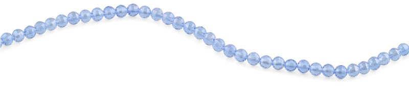 6mm Blue Round Faceted Crystal Beads