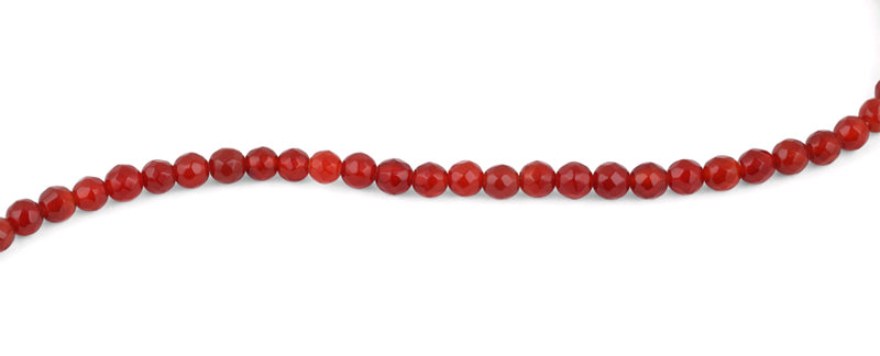 6mm Carnelian Faceted Gem Stone Beads