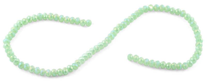 6mm Emerald Faceted Rondelle Crystal Beads