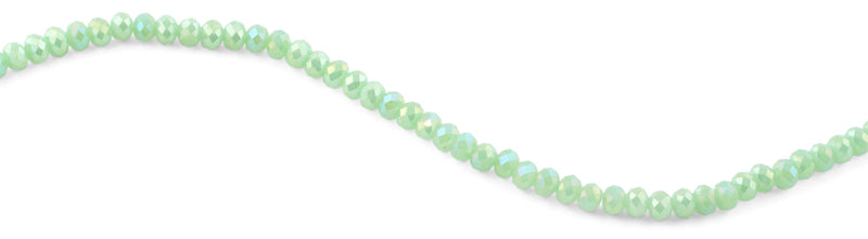 6mm Emerald Faceted Rondelle Crystal Beads