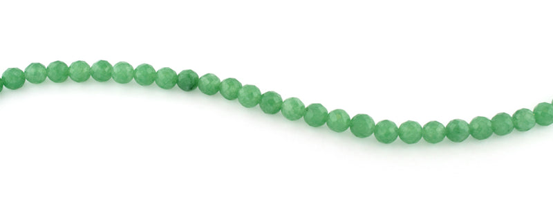 6mm Facet Round Green Aventurine Gem Stone Beads