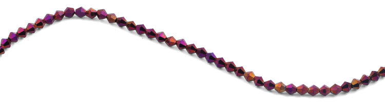 6mm Faceted Bicone Fuchsia Crystal Beads