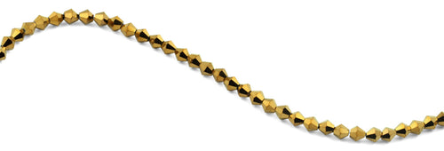 6mm Faceted Bicone Golden Crystal Beads