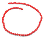 6mm Faceted Bicone Red-Orange Crystal Beads