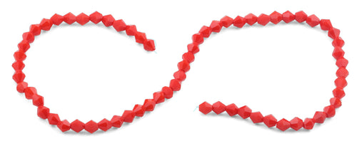 6mm Faceted Bicone Red-Orange Crystal Beads