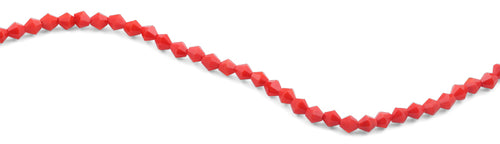 6mm Faceted Bicone Red-Orange Crystal Beads