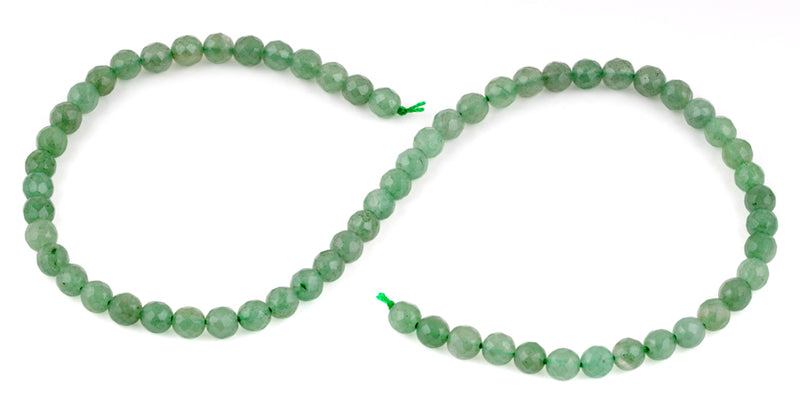 6mm Green Aventurine Faceted Gem Stone Beads