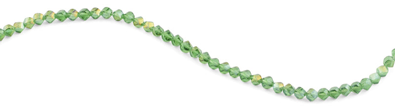6mm Green Twist Faceted Crystal Beads