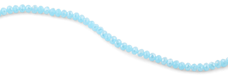 6mm Light Turquoise Faceted Rondelle Crystal Beads