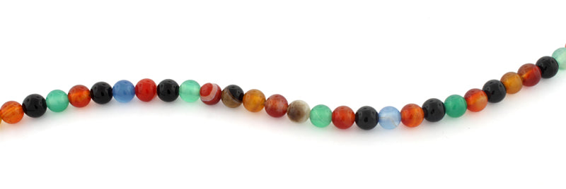 6mm Multi Color Agate Gem Stone Beads