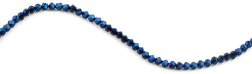 6mm Navy Blue Twist Faceted Crystal Beads