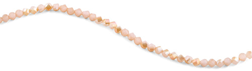 6mm Peach Twist Faceted Crystal Beads