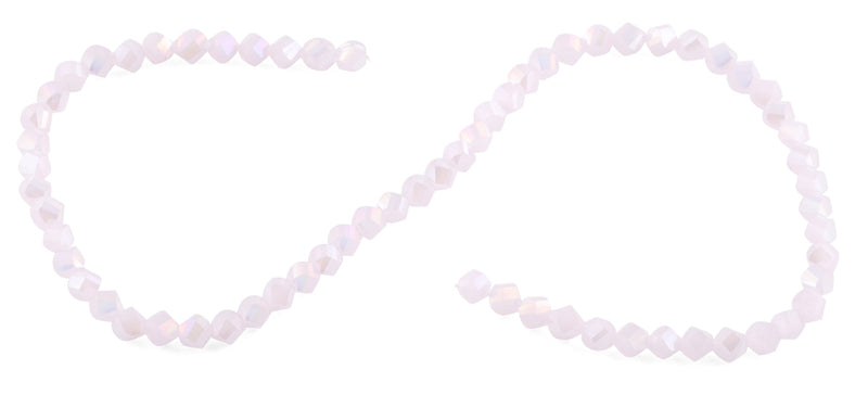 6mm Pink Twist Faceted Crystal Beads