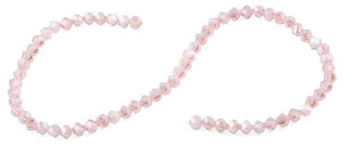 6mm Pink Twist Faceted Crystal Beads