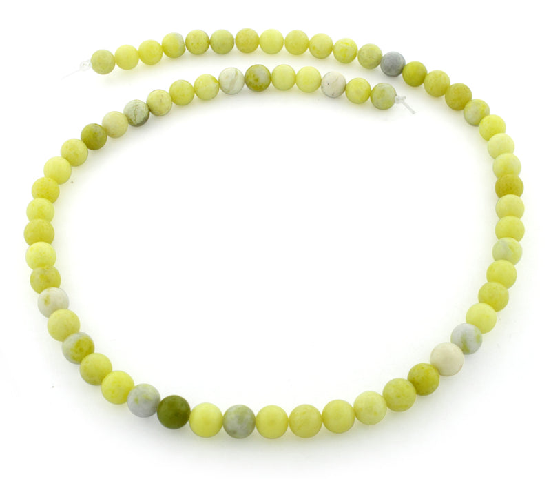 6mm Plain Round Pineapple Jasper Gem Stone Beads