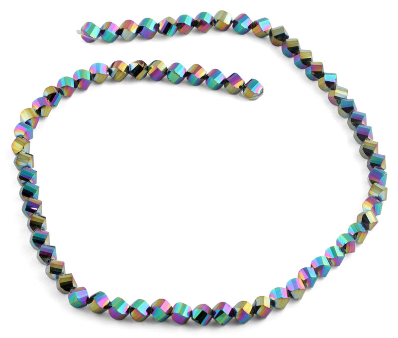 6mm Rainbow Twist Faceted Crystal Beads